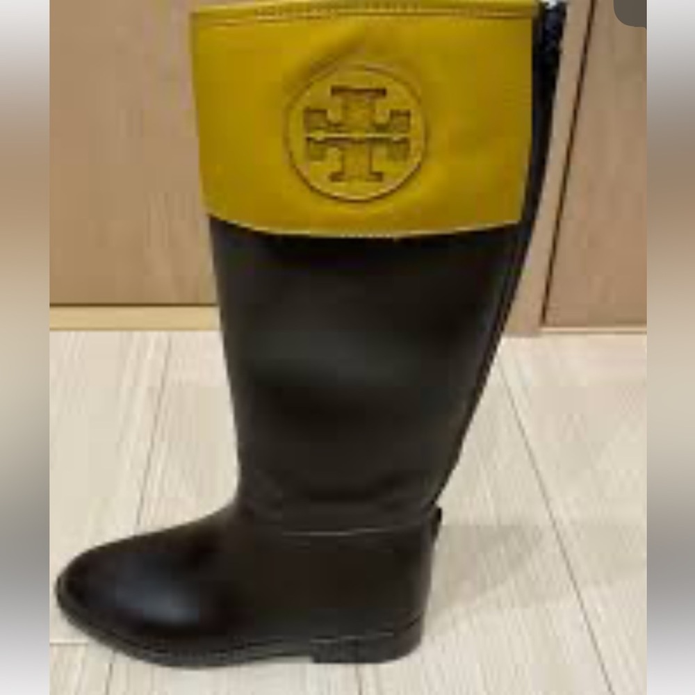 Tory Burch Black and Yellow Athletic Boots